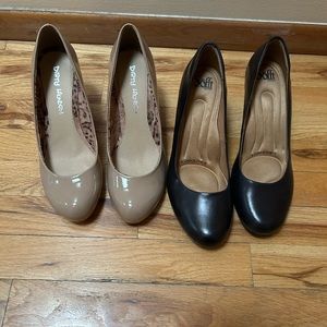 2 pairs of size 10 shoes Sofft and Dirty Laundry! Black and tan color!